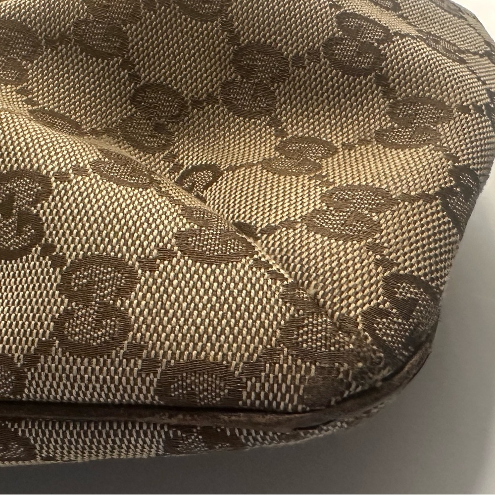GUCCI VINTAGE POSITANO MONOGRAMMED LEATHER TOTE - Picture 7 of 10